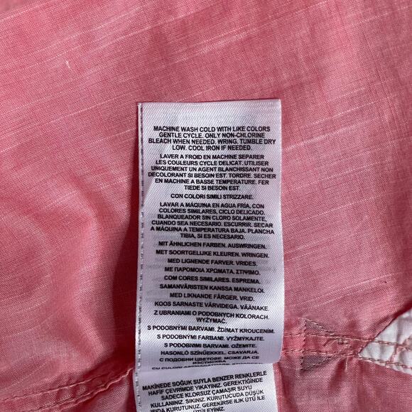 Guess Men's Regular Fit Popover Logan Henley Shirt Pink 100% Cotton Size XXL - Picture 4 of 9